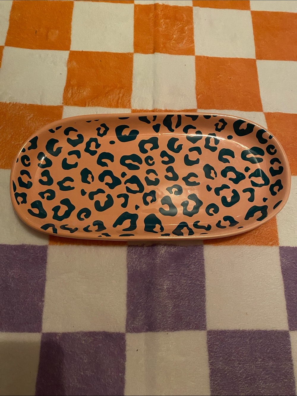 Orange Leopard Print Trinket Tray